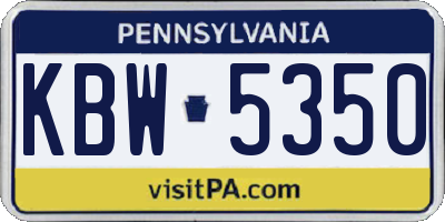 PA license plate KBW5350