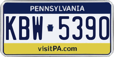 PA license plate KBW5390