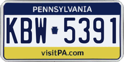 PA license plate KBW5391