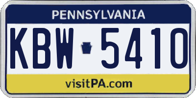 PA license plate KBW5410
