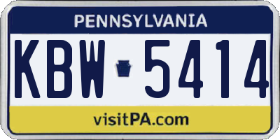 PA license plate KBW5414