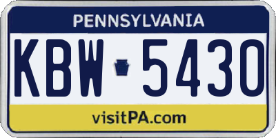 PA license plate KBW5430