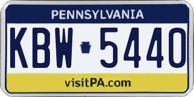 PA license plate KBW5440