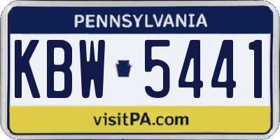 PA license plate KBW5441