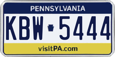 PA license plate KBW5444