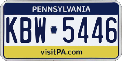 PA license plate KBW5446