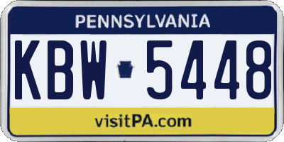 PA license plate KBW5448