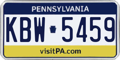 PA license plate KBW5459