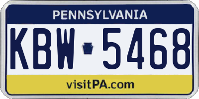 PA license plate KBW5468