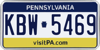 PA license plate KBW5469