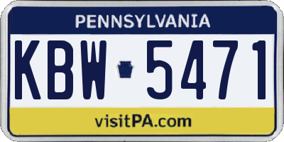PA license plate KBW5471