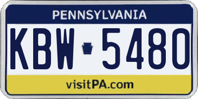 PA license plate KBW5480