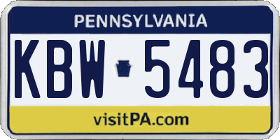 PA license plate KBW5483