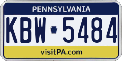 PA license plate KBW5484