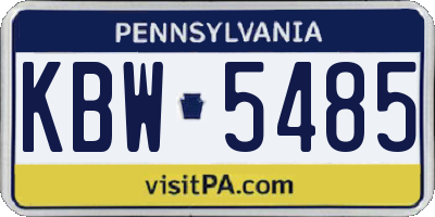 PA license plate KBW5485