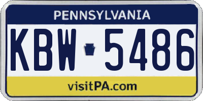 PA license plate KBW5486