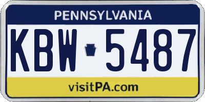 PA license plate KBW5487