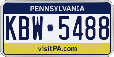 PA license plate KBW5488