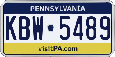 PA license plate KBW5489