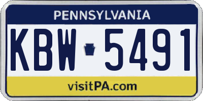 PA license plate KBW5491