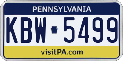 PA license plate KBW5499