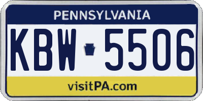 PA license plate KBW5506