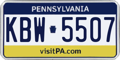 PA license plate KBW5507