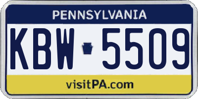 PA license plate KBW5509