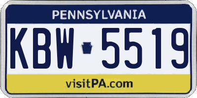 PA license plate KBW5519