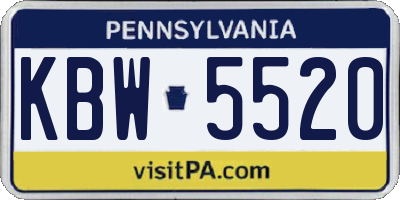 PA license plate KBW5520