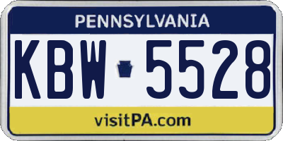 PA license plate KBW5528