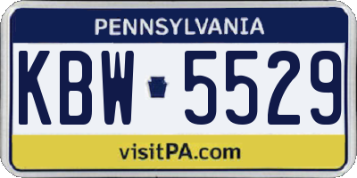 PA license plate KBW5529