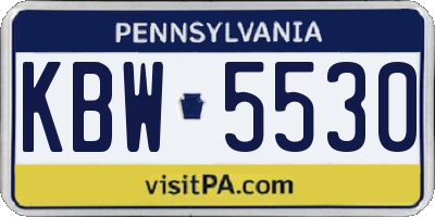 PA license plate KBW5530