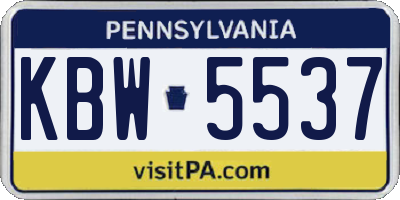 PA license plate KBW5537