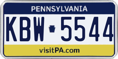 PA license plate KBW5544