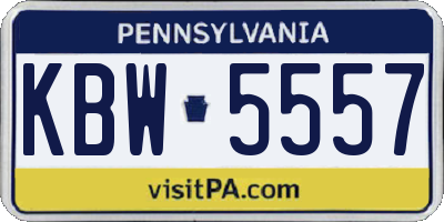 PA license plate KBW5557