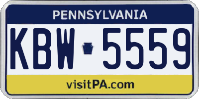PA license plate KBW5559