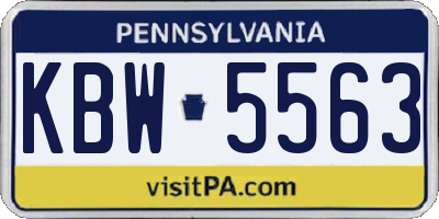 PA license plate KBW5563