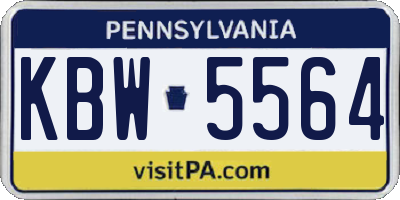 PA license plate KBW5564