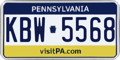 PA license plate KBW5568