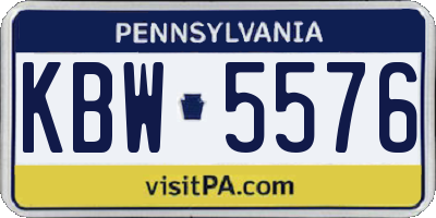 PA license plate KBW5576