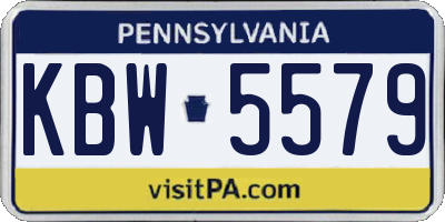 PA license plate KBW5579