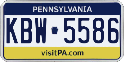 PA license plate KBW5586