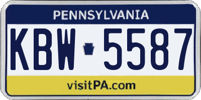 PA license plate KBW5587