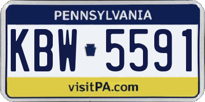 PA license plate KBW5591