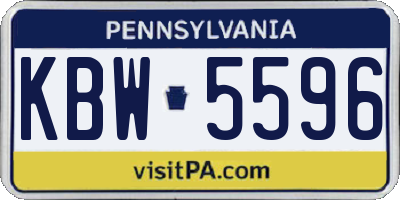 PA license plate KBW5596
