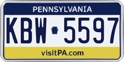PA license plate KBW5597