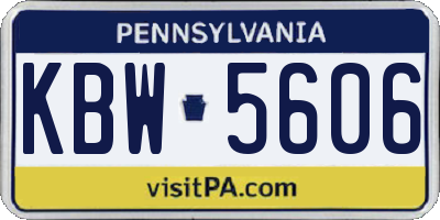PA license plate KBW5606