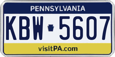 PA license plate KBW5607