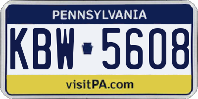 PA license plate KBW5608